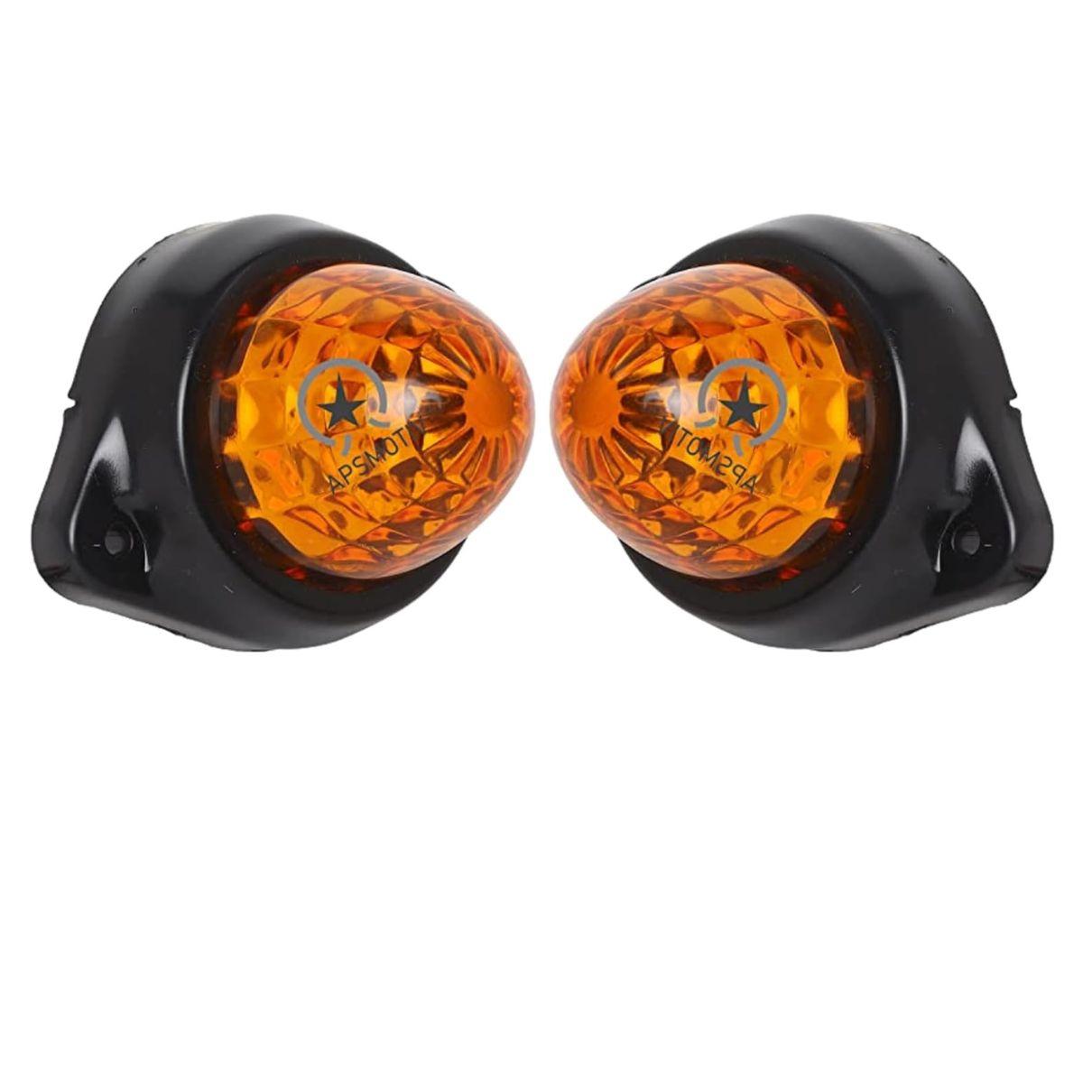 2-Pack LED Side Marker Lights Amber 24V Waterproof Trailer Marker Lamps for Truck Bus RV Semi Trailer Universal Fit