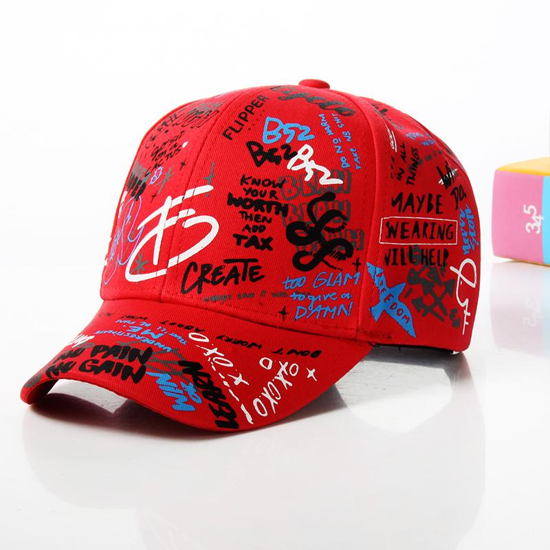 Fashion cotton Graffiti boy girl Baseball caps Children Printed snapback hat Kids Popular hip hop hat Cap hot sell