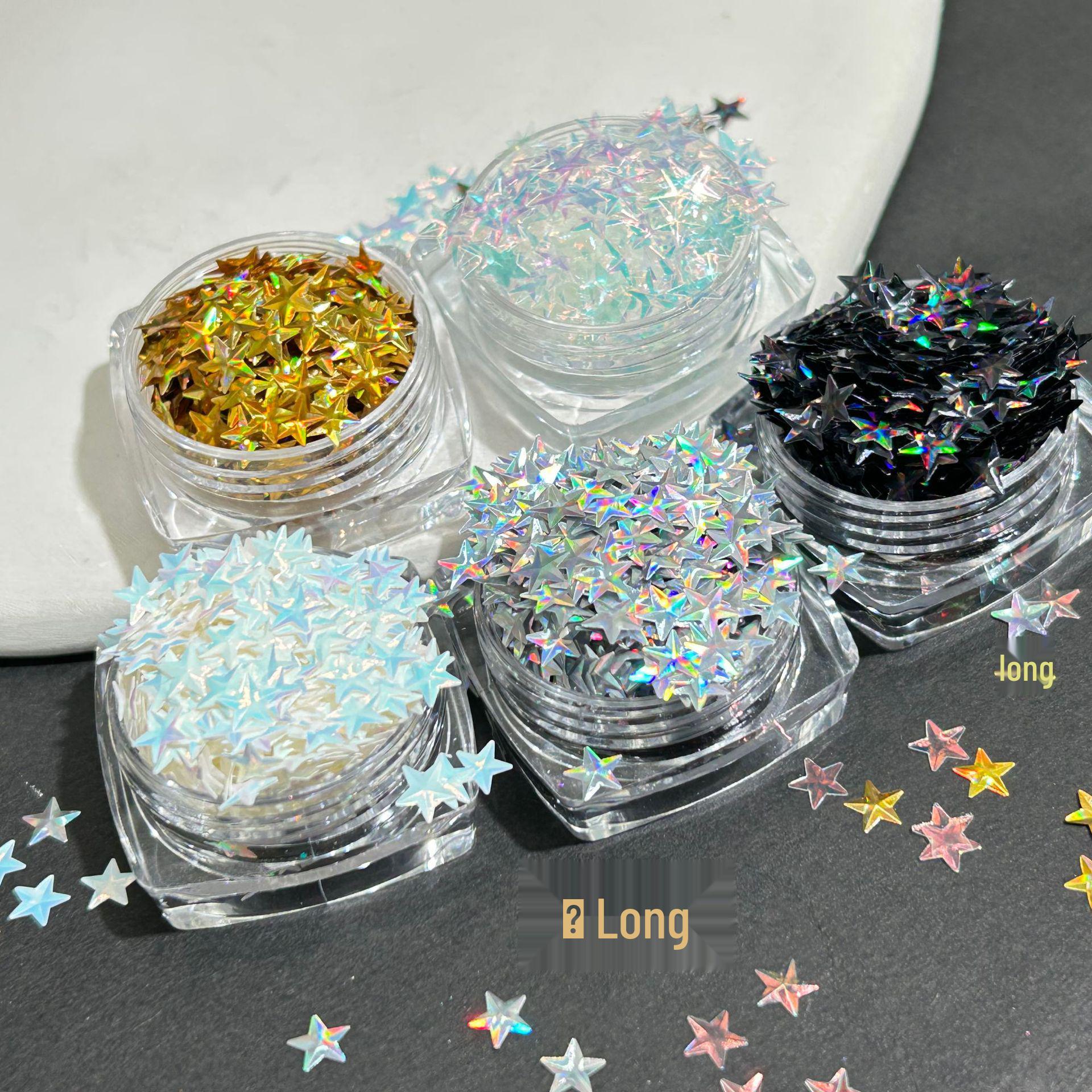 

3D Five-Pointed Star Nail Art & Craft Sequins, DIY Epoxy Sand, Eye Makeup Decorations