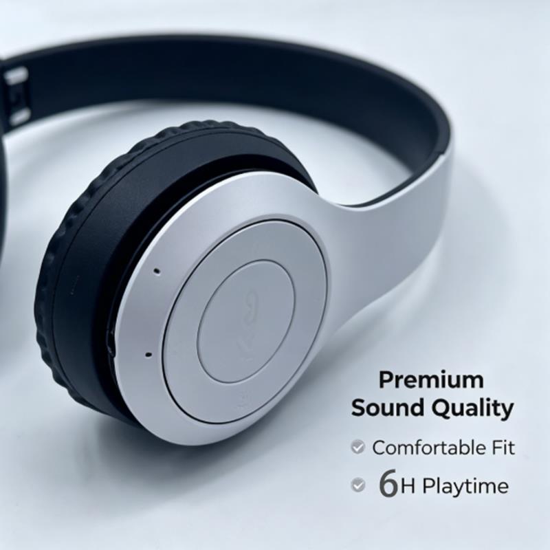 High Fidelity Bluetooth Wireless Headset Clear Stereo Sound Over Ear Headphones with Built-in HD Mic Stable Connection