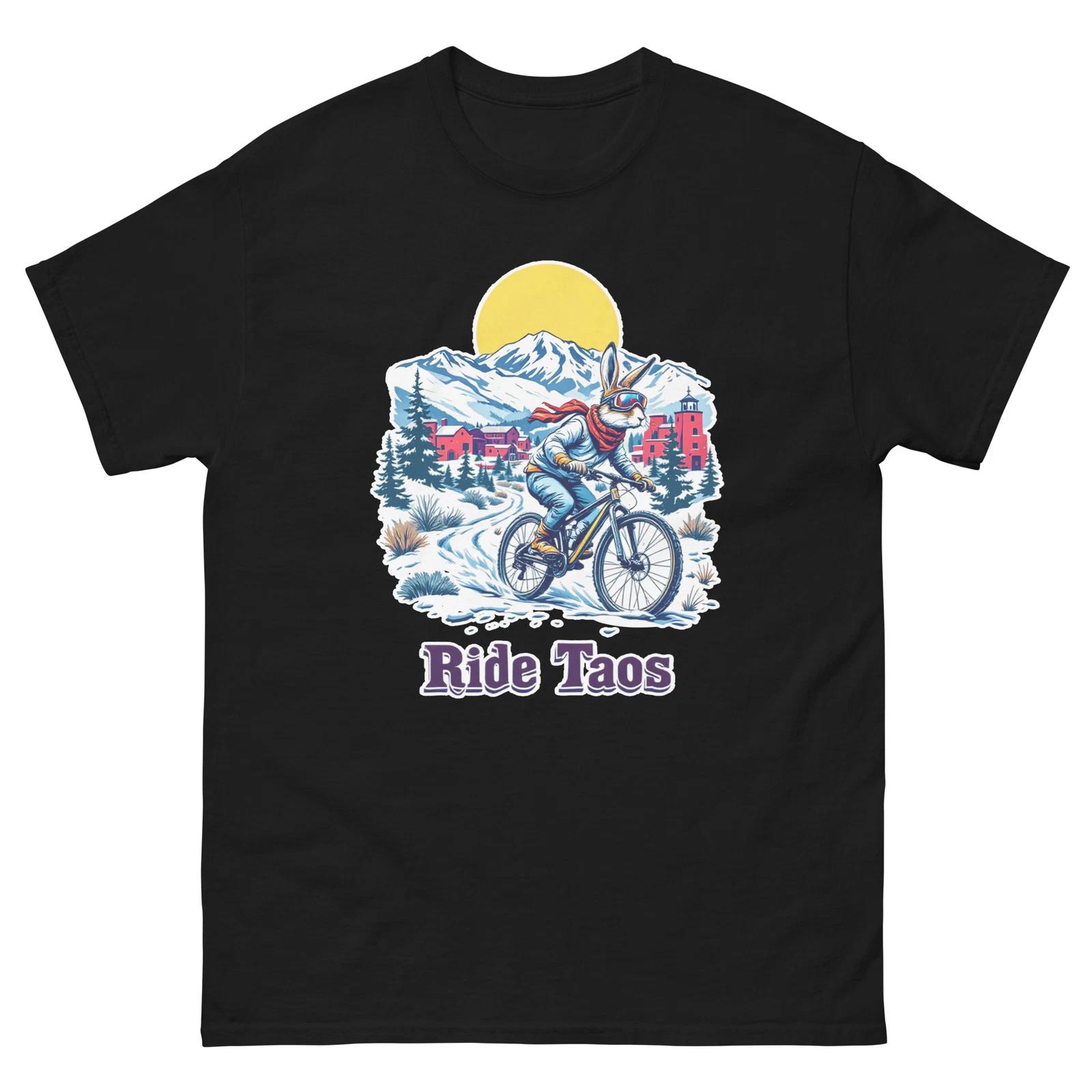 Ride Taos Snowshoe Hare Fun USA Bike Cycling Animal T-Shirt XL