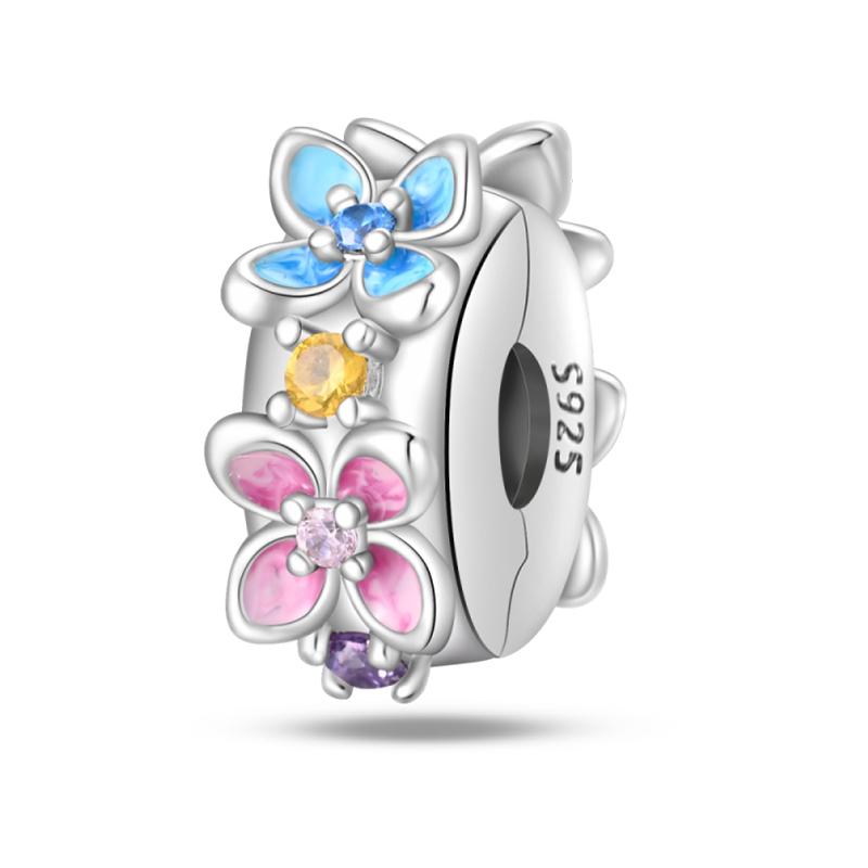 Copper Clips Copper Stars Moon Sun Daisy Clip Charms Butterfly Safety Chain Fit Original Bracelet Diy Jewelry Gifts