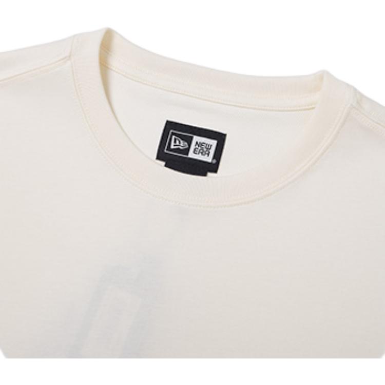 New Era FW24 Basic Series Solid Color Round Neck Short Sleeve T-Shirt Unisex Tops Ivory 14455381