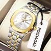 POEDAGAR Square Woman Watch Date Week Waterproof Luminous Ladies Watch Stainless Steel Quartz Fashion Watches Gift