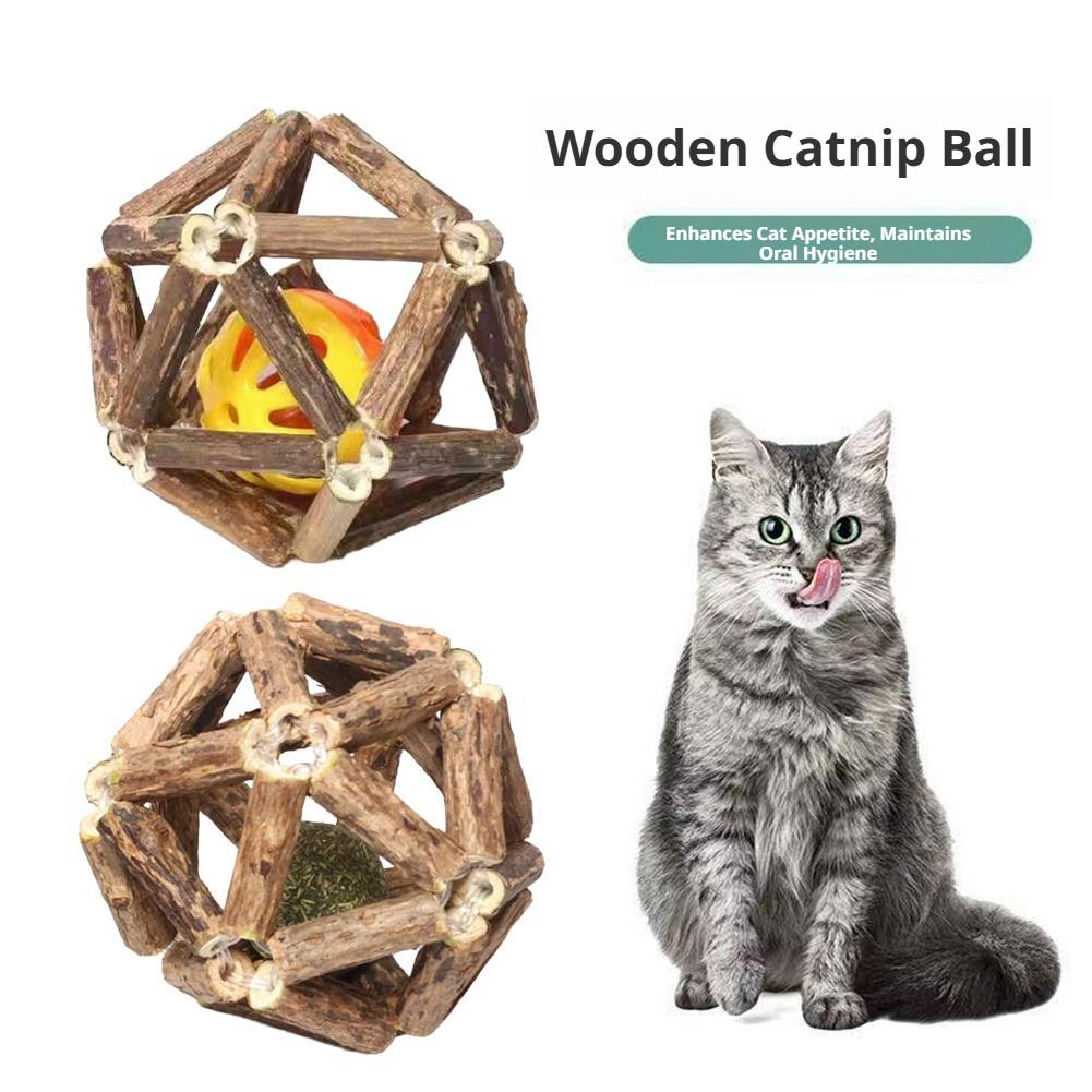 Catnip Toy Bell Ball Interactive Cat Teaser Stick Teeth Grinding Chewing Toy Self-Entertainment Cat Toy Supplies
