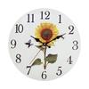 Analog Sunflowers Wall Clock 30cm with Large Arabic Numerals, Farmhouse Wooden Floral Wall Decors for Dining Area and Hallway