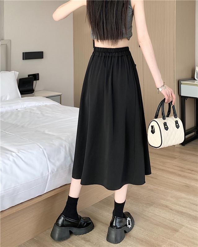 Plus Size High-Waisted A-Line Midi Skirt - New Style, Hip-Covering, Slimming Umbrella Design for Women