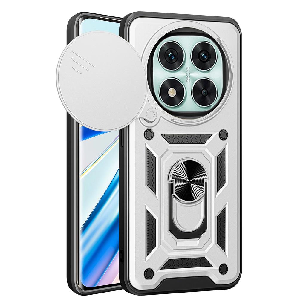 AMORUS For Xiaomi Redmi Note 14 Pro 5G/Poco X7 5G Case Kickstand PC+TPU Phone Cover with Camera Lens Slider