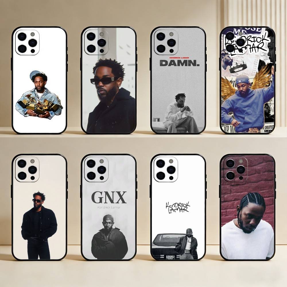 K.Dot-K-Kendrick L-Lamar Phone Case For iPhone17,16,15,14,13,12 Plus,Max Soft Silicone Black Cover
