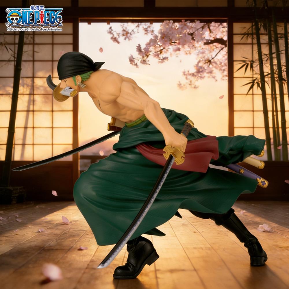 1pc Officially One Piece Zoro Three-Sword Style Action Figure - Anime Decorative Collectible Figurine, Perfect for Holiday Gifts