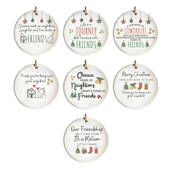 Přátelé Blízcí Vánoční ozdoby Akrylové závěsné plakety s inspirativními citáty Roztomilé vánoční dárky pro nejlepšího přítele