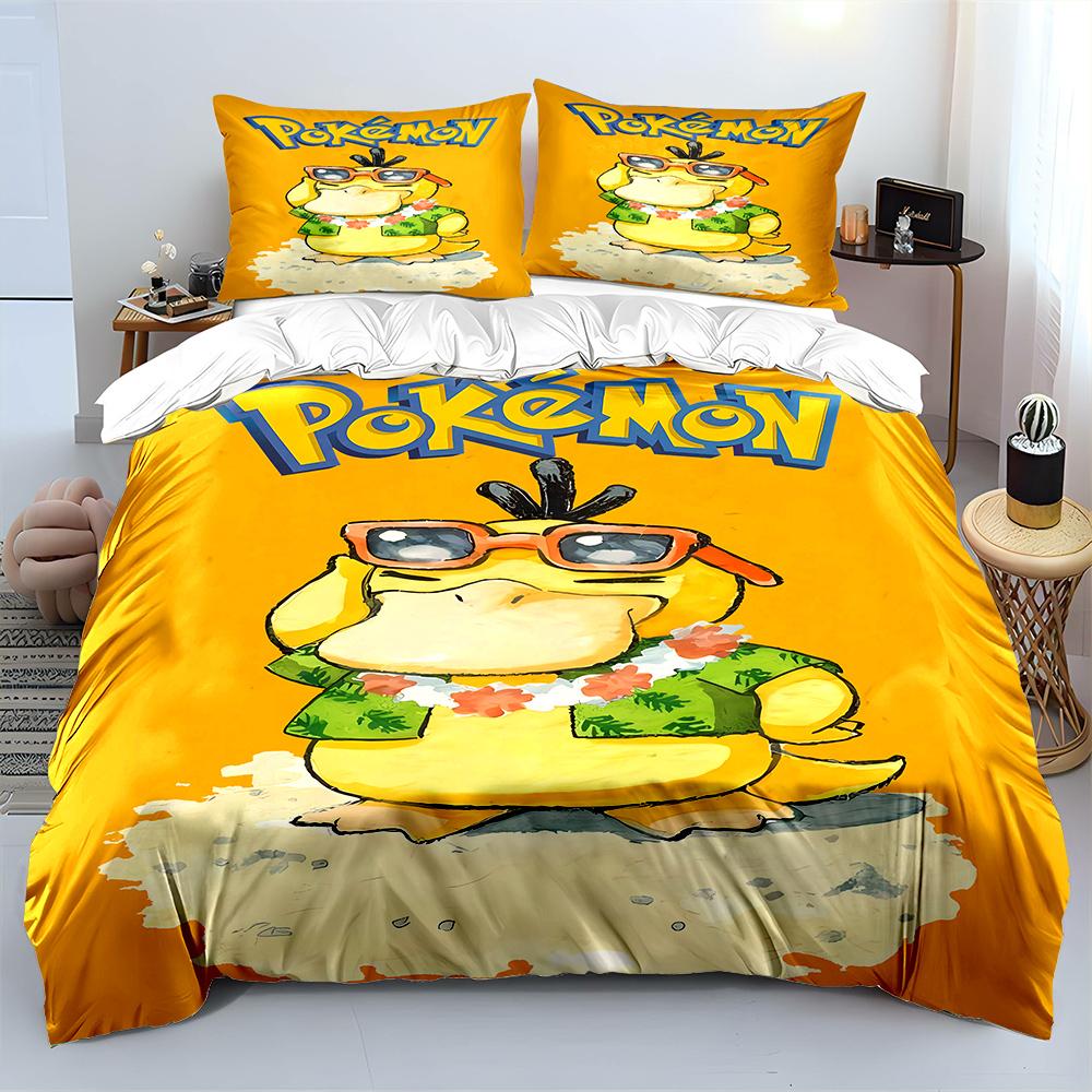 

Японское Аниме Покемон Псидак Принтованный Комплект Постельного Белья Пододеяльник 1 Пододеяльник 2 Наволочки Комплект Постельного Белья для Взрослых и Детей Роскошный EU Twin 135X200cm