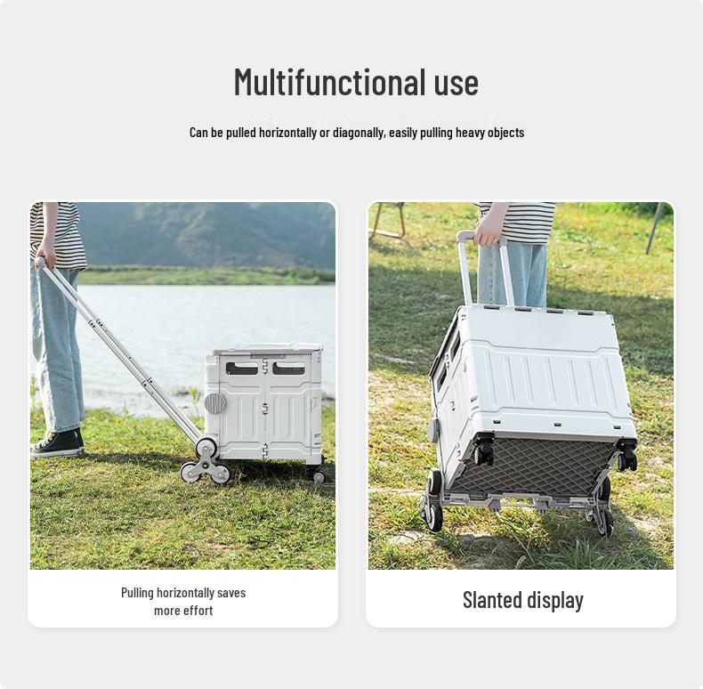 Portable Stair-Climbing Trolley: Folding Cart for Groceries, Camping, and Outdoor Use