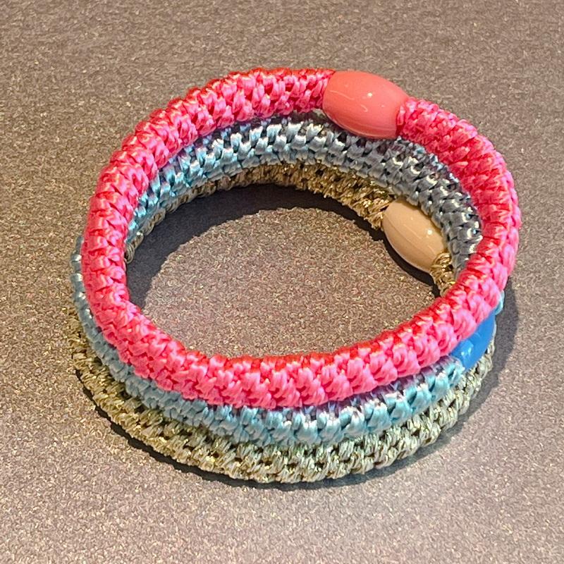 3 Stück/Set Damen Mode Golddraht Haargummis Elastische Spiralhaargummis Für Mädchen Haarspangen Scrunchie-Accessoires Knekkies