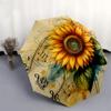 1pc Sunflower Music Notes Artwork Umbrella with Plastic Handle,Suitable for All Seasons Home Travel Outdoor UmbrellaDD1002