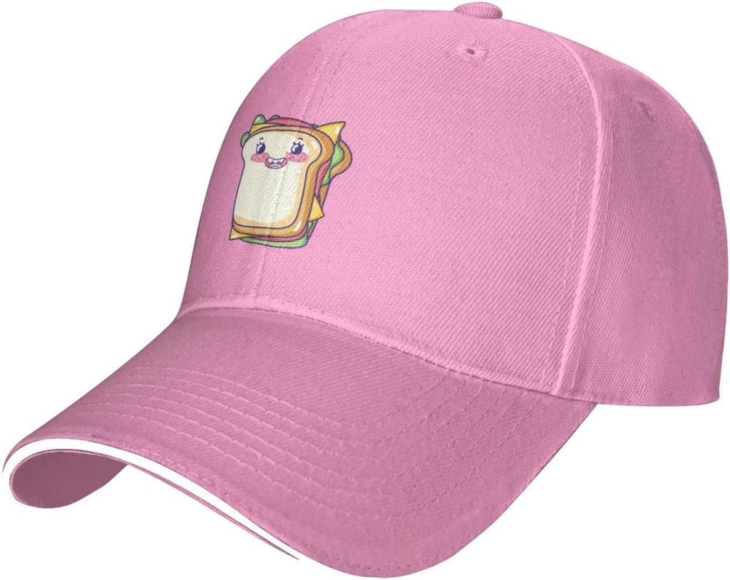 Cute Sandwich Print Baseball Cap Polyester Adjustable Casual Sun Protection Dad Hat for Unisex