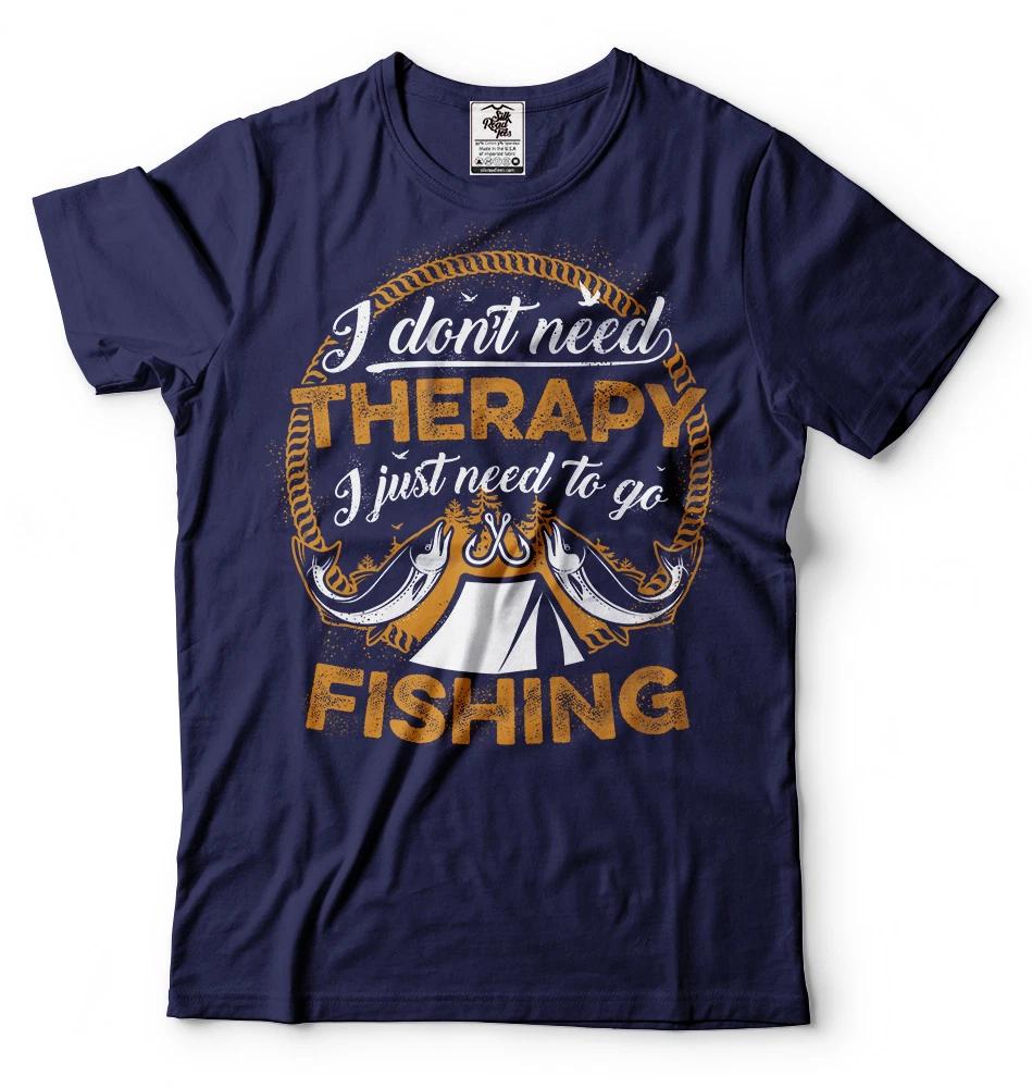 Fishing Therapy T-shirt Funny Fishing Tee Gift for Dad Father s Day Men s Tee 3XL