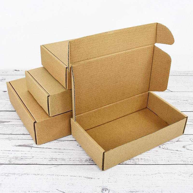 5Pcs Multi Size Brown Kraft Paper Gift Box Christmas Cookies Candy Packaging Box Wedding Gifts For Guest Handmade Soap Wrapping