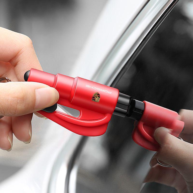 3-in-1 Car Safety Hammer Auto Emergency Glass Window Breaker Car Goods For Porsche Cayenne Panamera Macan Boxster 911 928 944 918 917