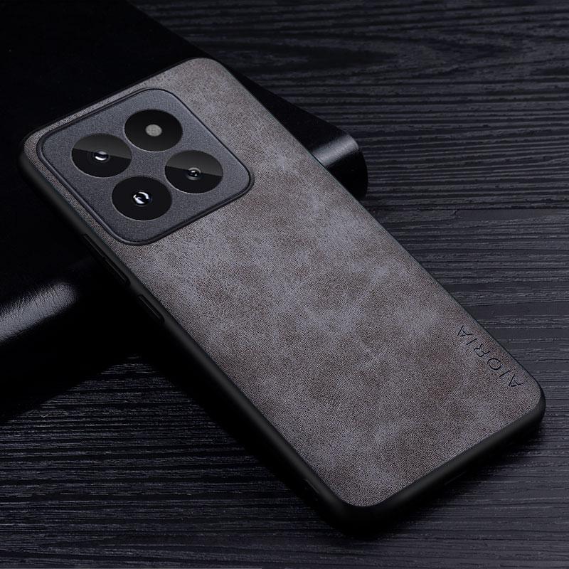 Premium PU Leathe Phone Case for Xiaomi 14 Ultra Pro Scratch-Resistant Solid Color Cover for Xiaomi 14 Ultra Case