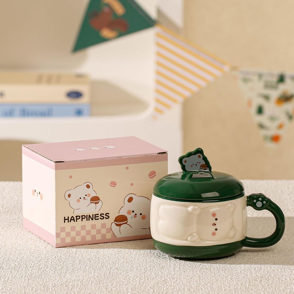 Ručně malovaný reliéfní roztomilý kreslený hrnek s mazlíčkem do kanceláře, vysoce hodnotný, roztomilý dívčí hrnek na vodu, dárek k narozeninám, suvenýr