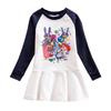 2026 Korean Style Girls' Cartoon Long Sleeve Mesh Princess Dress for Spring and Autumn