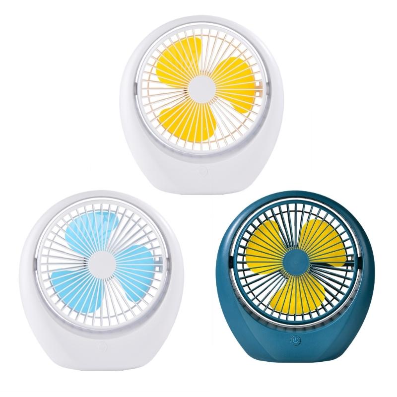 USB Fan Quiet Operation 3Speeds Quiet Operation USB Rechargeable for Home and Office Powerful Cooling