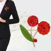 Versatile  Cherry Brooch Accessory Eye Catching Green Zircon Cherry Jewelry Pin Charm for Casual and Formal Attire