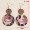 Vintage Bohemian Multi Layer Leopard Print Hollowed Out Leather Earrings for Women Daily Accessory Gifts