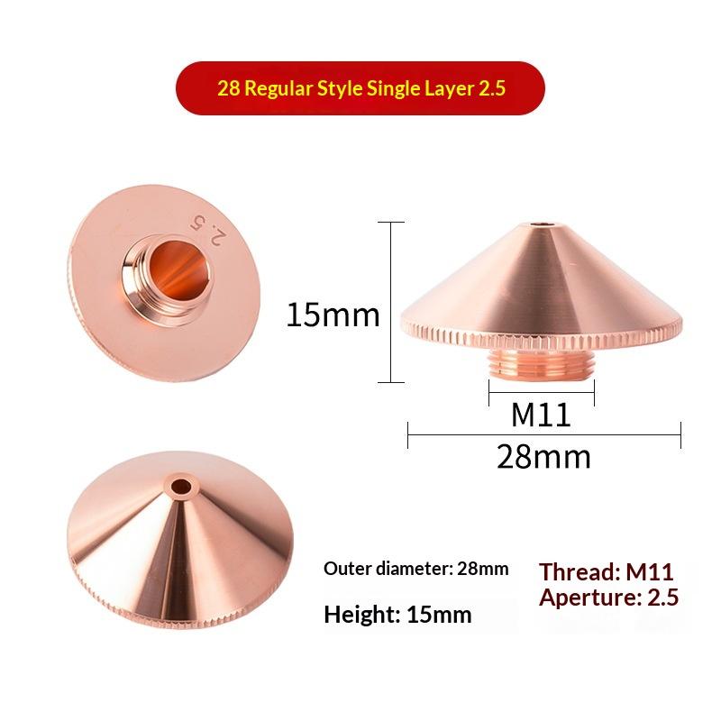 Buse Laser Fibre Calibre D28 1.0-5.0 Buse de Découpe Laser Pour Machine de Découpe Laser Coupeur Laser Fibre Projets de Travail des Métaux