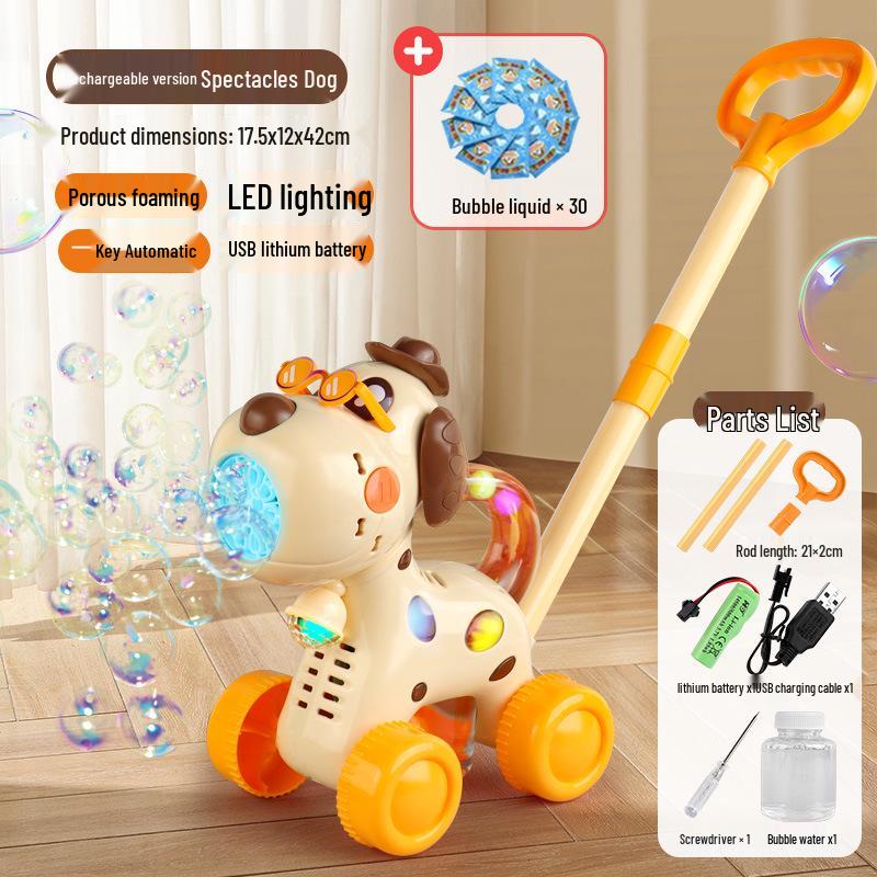 2025 Handheld Automatic Bubble Machine Toy for Kids – Outdoor Push Cart Bubble Blower