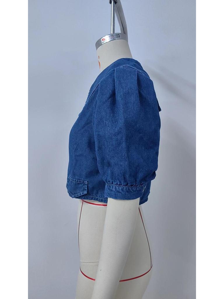 European and American Women's Stylish Washed Denim Short Jacket for Spring and Summer