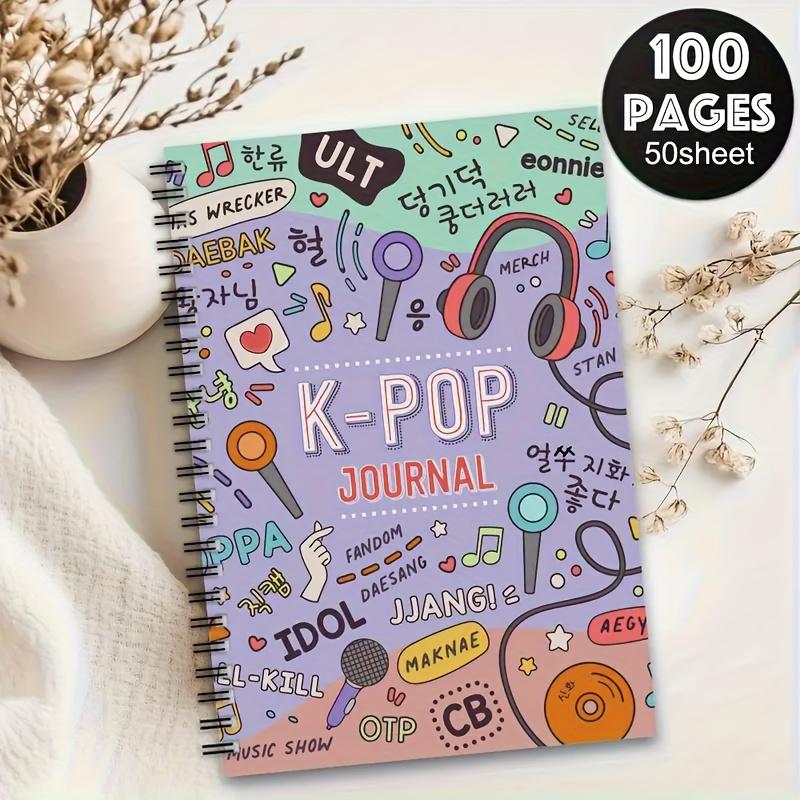 A K Pop Spiral Notebook, 100 Pages K Drama Journal with Vibrant Designs, Ideal Gift for Fans, Friends, Sisters, Perfect for School, Work, Travel