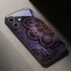 Purple Mandala Wallpaper Black Glass Phone Case For iPhone 17 Air 16 E 15 Plus 14 Pro Max 13 12 Mini 11 5 6 7 8 Plus XR X Cover