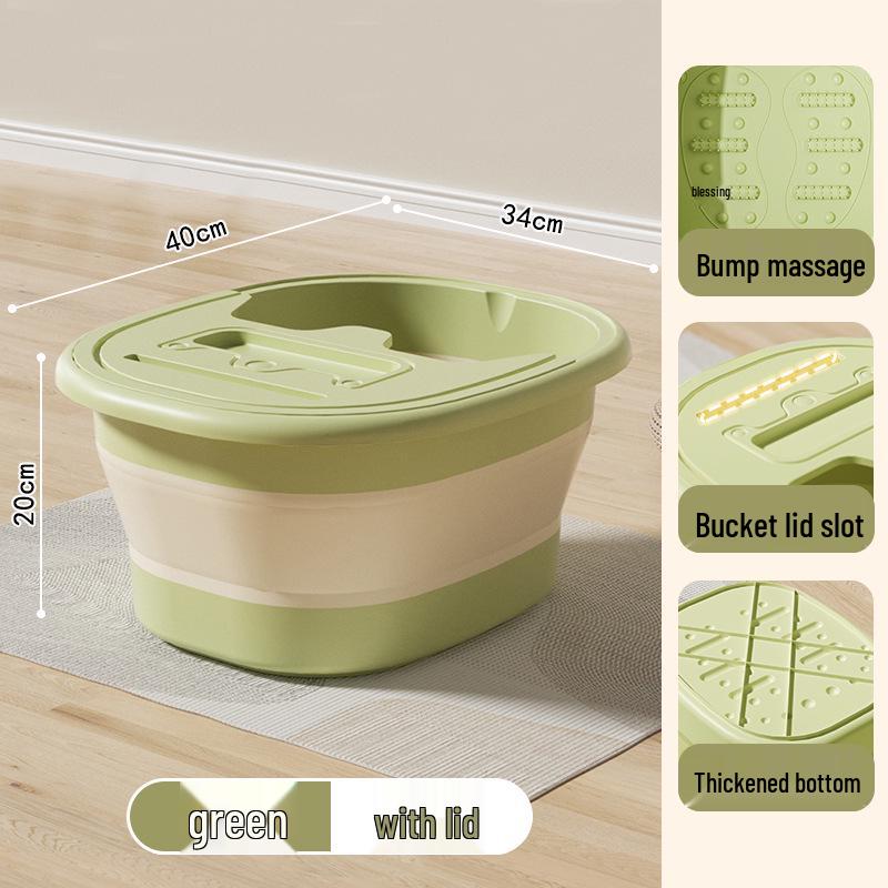 Foldable Portable Foot Bath Basin - Insulated and Over-Calf Design for Home Spa.