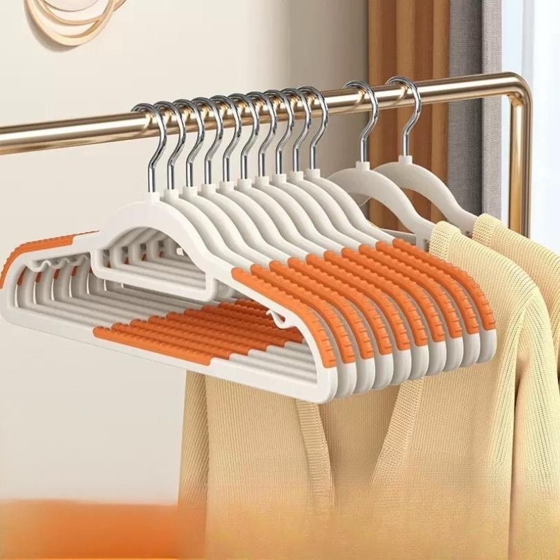 10Pcs Set of Non-slip Hangers Sturdy and Durable Rotating Hook Hangers Laundry Bathroom & Bedroom Clothes Hangers Organization