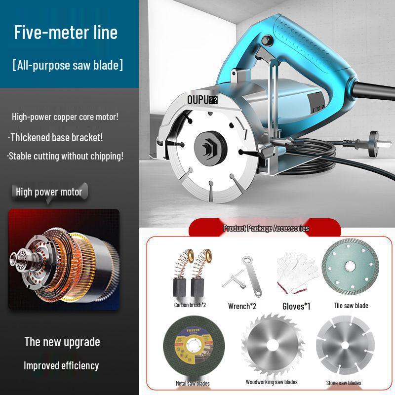 High Power Multifunctional Portable Cutting Machine for Tile, Stone, and Wood