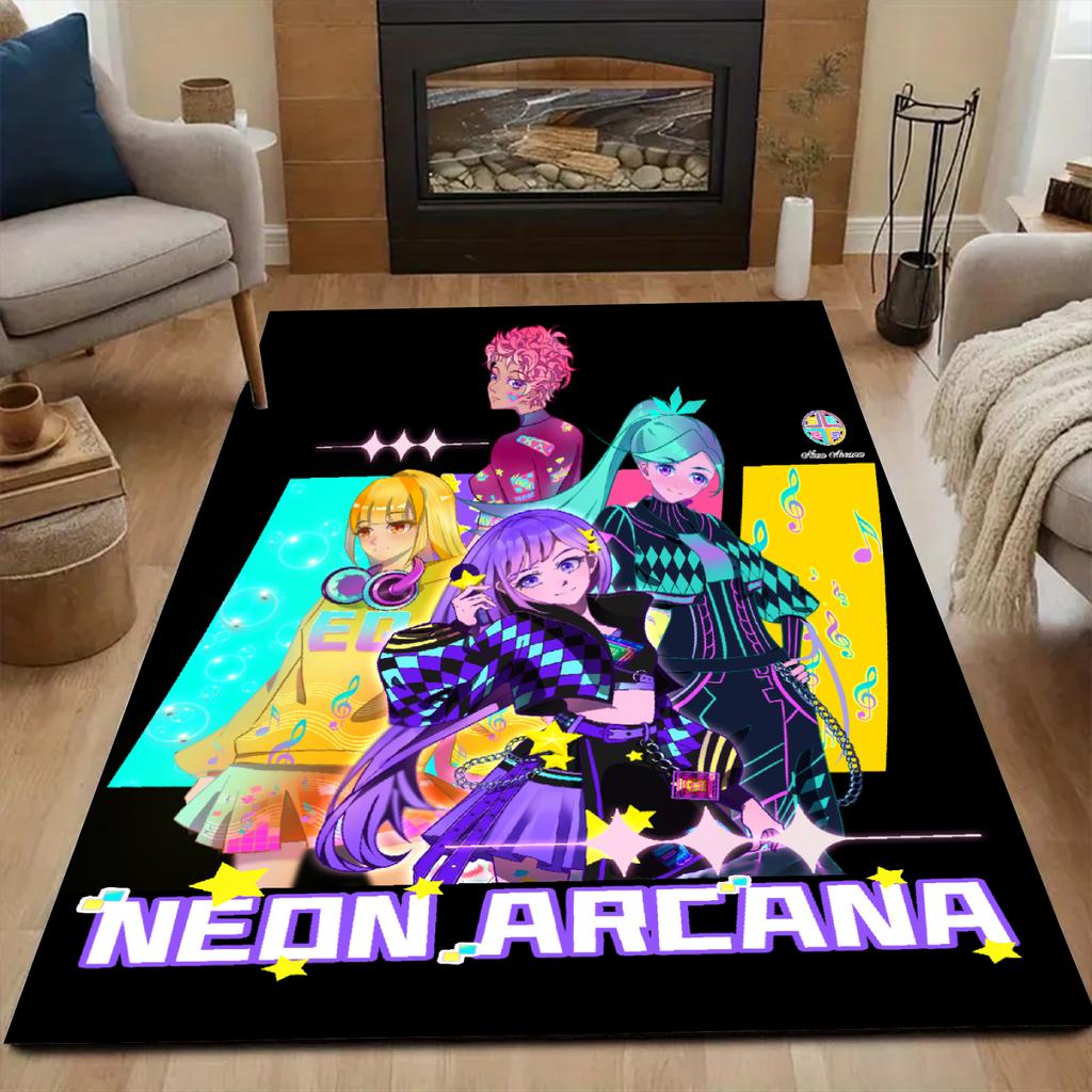 Cartoon Girls Anime Carpet Floor Rug Washable Anti-Slip Unique Decor for Living Room Play Room Girls Bedroom Popular Rug