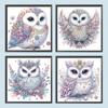 5D DIY Partial Special Shaped Drill Diamond Painting Kit Bald Owl Home Decor