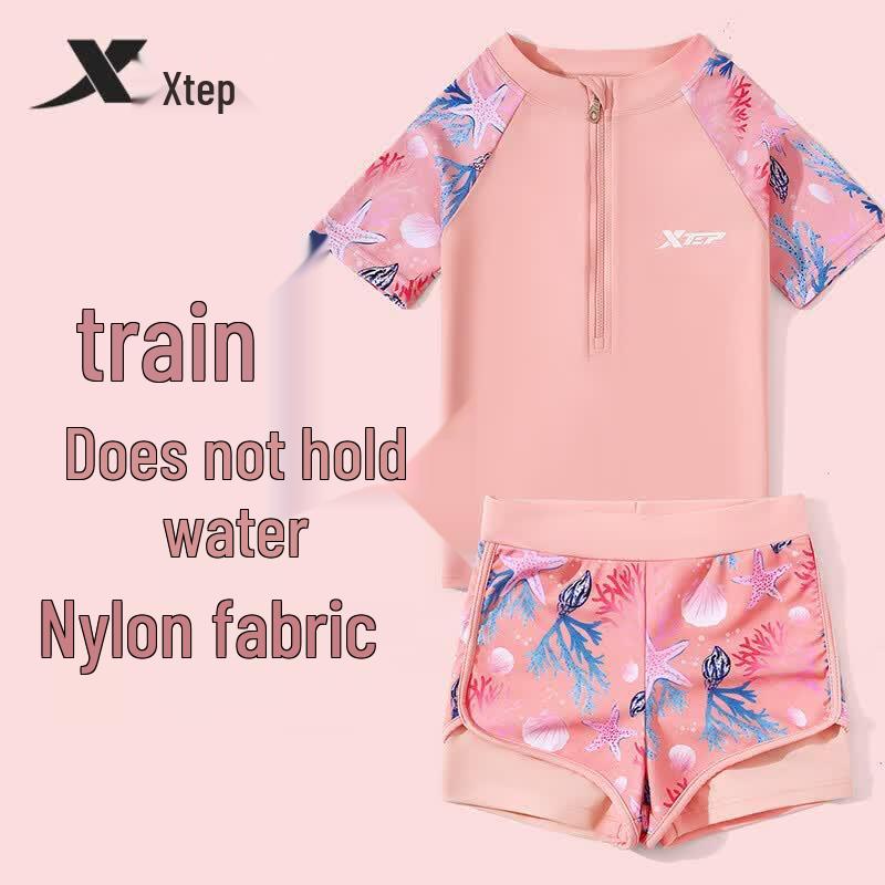 Xtep Girls' Quick-Dry Two-Piece Swimsuit