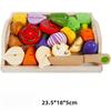 Holz Simulation Küche Rollenspiel Spielzeug Klassisches Spiel Montessori Lernspielzeug für Kinder Kinder Geschenk Obst Gemüse Schneideset