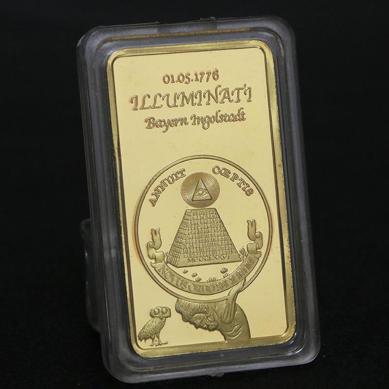 Freemasonry Commemorative Gold-Plated Coin Bars (Established 1776)