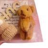 Pocket Hug Plush Bear Toy with Encouragement Card Mesh Bag Mini Positive Stuffed Bear Doll with Knitted Hat Inspirational Gift