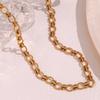 MamacitaSlay 18K Gold Plated Stainless Steel Oval Geometric Necklace Party Creative Waterproof Jewelry Unisex Accessories Gift