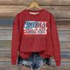Ladies Fashion Casual Long Sleeve Printed Round Neck  Pullover Top