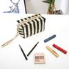 Phnom Penh Stripe Cosmetic Bag Pu Leather Anise Storage Bag Lady Clutch Bag