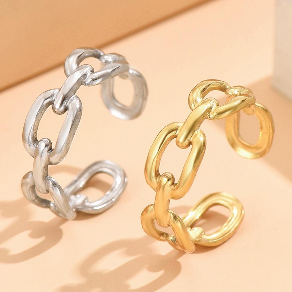 Adjustable Stainless Steel Chain Ring – Personalized & Versatile INS Style