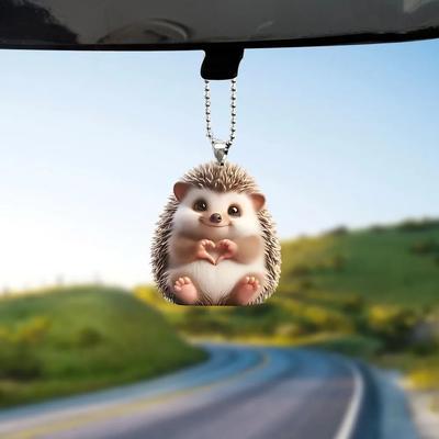 Přívěsek s ježkem, akrylové vánoční ozdoby na stromeček, vánoční dekorace do domácnosti