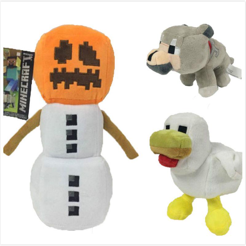 Adorable 20cm Minecraft Plush Toy Snow Golem Wolf Chickens Soft Stuffed Animal Gift