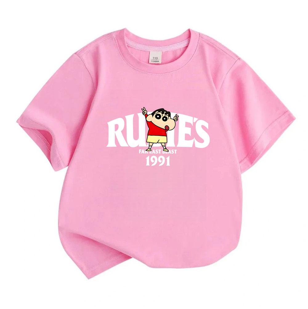 Kids Boys Girls Crew Neck Short Sleeve 100% Cotton T-Shirt, Cute Cartoon Funny Character Printed Casual Soft Breathable Summer Top Tee for Children Da